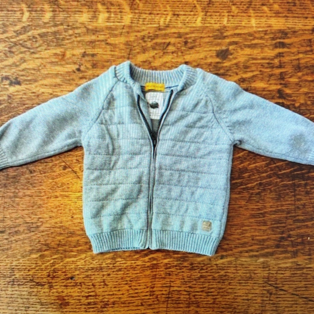 Zara Light Blue Kids Quilted Sweater